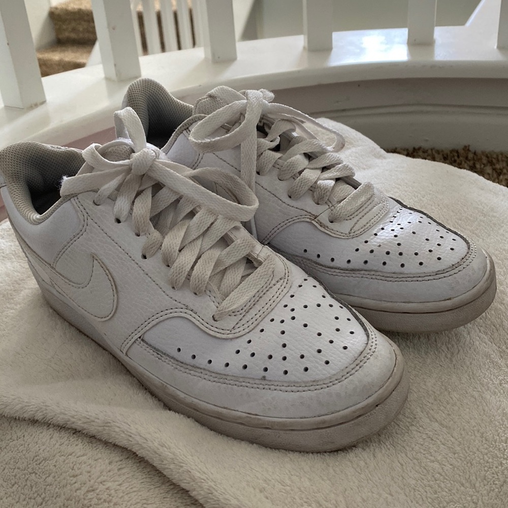 White Court Vision Low Canvas Sneakers